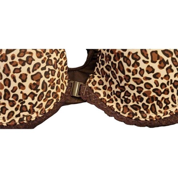 Hers By Herman Womens Brown Leopard Normal Strap Padded Demi Bra Size 32 B - Picture 4 of 8